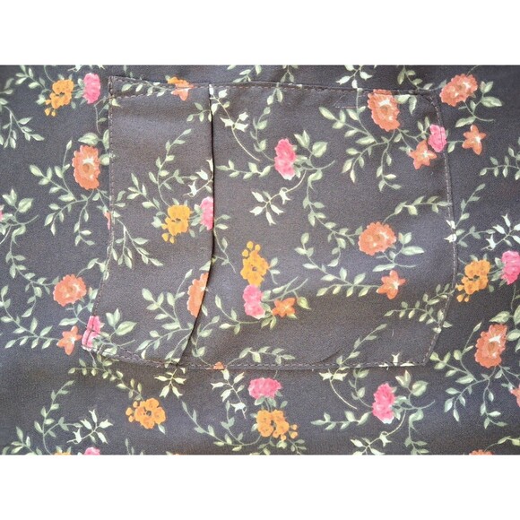 Pleione Womens Small Blouse 3/4 Sleeve Multi-color Floral Round Neck Polyester - Picture 5 of 14